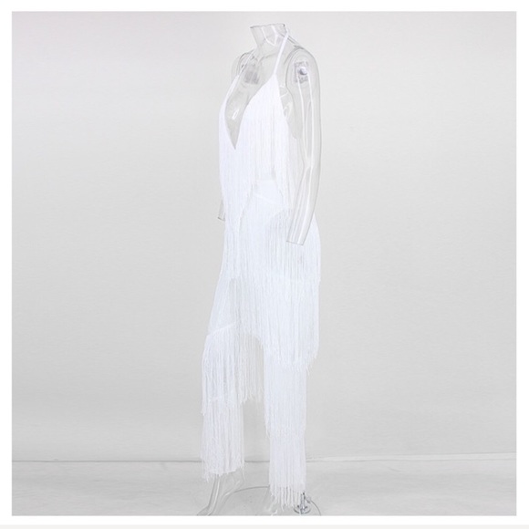 🎉 Host Pick! 🎉 NEW! White Fringe Jumpsuit - Picture 4 of 8